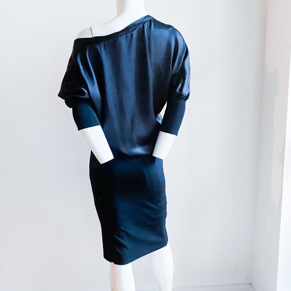 Yves Saint LAurent Autumn 2008 Silk Knit Mixed Materials Cocktail Dress S/38 - Picture 5 of 12